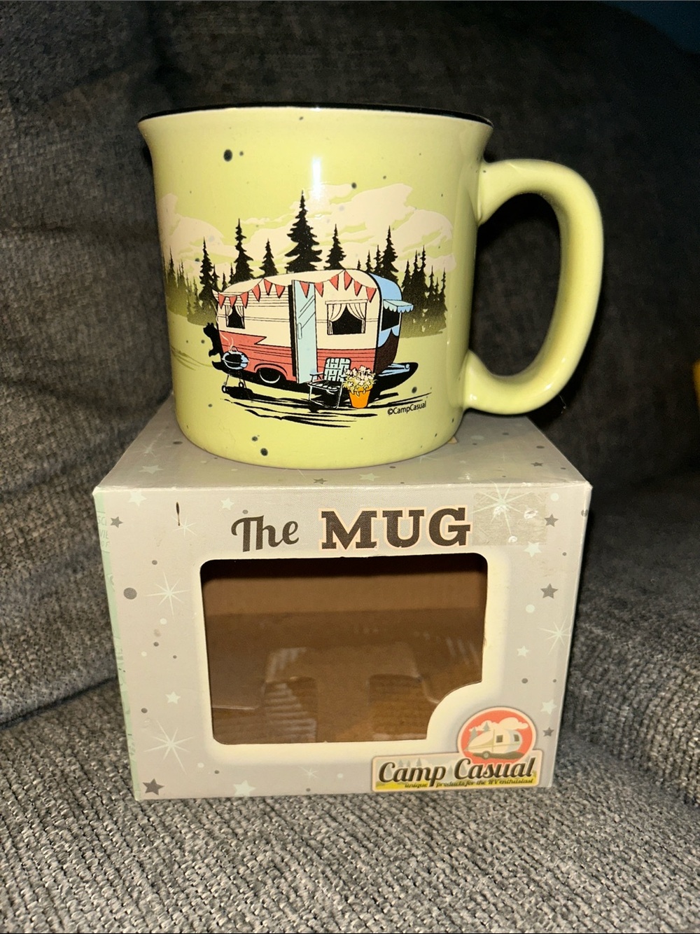 2 For $20 Or $13 Each Yellow Camper Ceramic Mug - Cheerful Camping Design